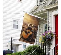 Bandiera della musica occidentale, 9 x 1,5 m, bandiera da giardino su entrambi i lati, resistente allo sbiadimento, bandiera per esterni, divertente bandiera per le vacanze, con occhielli in metallo