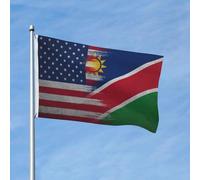 Bandiera della Namibia Intersect America, bandiera da 3x5 piedi, bandiera stagionale in poliestere, bandiera da giardino bifacciale, per esterni, casa, cortile, festival, decorazioni