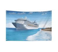 Bandiera della nave da crociera sul mare, 0,9 x 1,5 m, nessuna dissolvenza, bandiera di benvenuto, giardino, cortile, casa, bandiere, decorativo, giardino, cortile, cartello per interni ed esterni