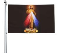 Bandiera della No della Divina Misericordia, 3x5 piedi, resistente ai raggi UV, stagionale, con occhielli in ottone per esterni e interni, nero