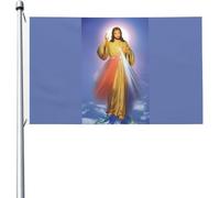 Bandiera della No della Divina Misericordia, 3x5 piedi, resistente ai raggi UV, striscione stagionale con occhielli in ottone per esterni e interni.
