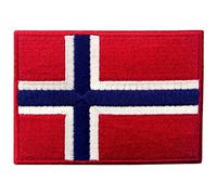 Bandiera della Norvegia Emblema Norvegese Termoadesiva Cucibile Ricamata Toppa
