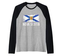 Bandiera della Nuova Scozia Pride Canada Canadese Souvenir Vintage Maglia con Maniche Raglan