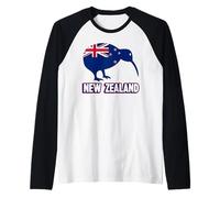 Bandiera della Nuova Zelanda Kiwi patriottica Uomini Donne Bambini Aotearoa Maglia con Maniche Raglan