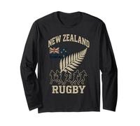 Bandiera della Nuova Zelanda Rugby Silver Fern Maglia a Manica