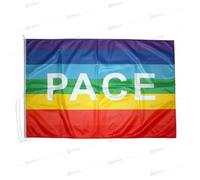 Bandiera della Pace 70x100cm in Tessuto Nautico Antivento 115g/m², Lavabile, Con Cordino, Cucitura Perimetrale e Fettuccia di Rinforzo"