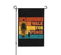Bandiera della Pace Camminata dei Monaci e Aloka Passeggiata con il Cane per la Pace Bandiere da Giardino 12 * 18 In Stendardo bifacciale Senza asta
