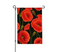 Bandiera della pace con fiori di papavero stampa 3D verticale su entrambi i lati decorazione per la casa all'aperto giardino patio cortile prato bandiera 71 x 101 cm