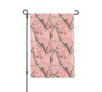 Bandiera della pace con foglie rosa mimetiche stampa 3D verticale su entrambi i lati decorazione per la casa all'aperto giardino patio cortile prato bandiera 71 x 101 cm