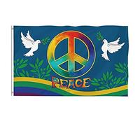 Bandiera della Pace Mondiale, Bandiera della Pace in Poliestere Grande 9,1 X 1,5 M, Bandiera della Pace a Doppia Faccia con Occhielli in Ottone per la Decorazione di Banner per (A)