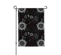 Bandiera della pace nera con simboli soprannaturali, stampa 3D, verticale, su entrambi i lati, decorazione per la casa, giardino, patio, cortile, prato, bandiera 71 x 101 cm