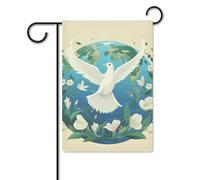 Bandiera della pace sulla terra, 30,5 x 45,7 cm, in poliestere, double face, bandiere da giardino, benvenuto, bandiere, decorazione per esterni, per cortile, portico, prato