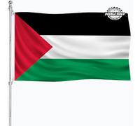 Bandiera della Palestina 3 x 5 doppio lato esterno resistente 3 strati materiale poliestere spesso grande bandiera della Palestina banner per auto con 2 occhielli in metallo 4 file di cuciture
