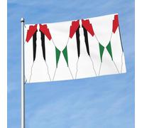 Bandiera della Palestina con mappa stampata da 9,6 x 1,5 m, per esterni, resistente allo sbiadimento, leggera, decorazione per esterni, cortile, portico, balcone