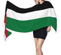 Bandiera Della Palestina Donna Sciarpa Morbido Foulard Donna Con Nappe Elegante Sciarpa Leggero Da Donna