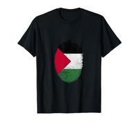 Bandiera della Palestina Impronte Digitali Orgogliosi Palestinesi Uomini Donne Bambini Maglietta con Stampa Grafica Economica