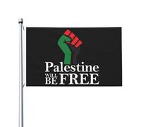 Bandiera della Palestina La Palestina sarà gratuita Bandiera doppia faccia Bandiere popolari Decorazione da parete per feste 9,1 x 1,5 m, Palestina sarà gratuita Arazzo per l'aula