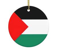 Bandiera della Palestina ornamenti di Natale in ceramica, ornamento di Natale di nozze per la coppia di sposi regali decorazione di festa