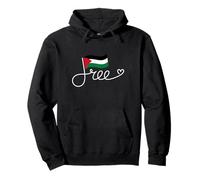 Bandiera della Palestina - Palestinian Freedom Word Art Felpa con Cappuccio