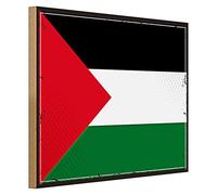 Bandiera della Palestina | Targa in legno | look vintage | decorazione | 40 cm x 30 cm