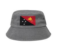 Bandiera della Papua Nuova Guinea Cappello da cowboy nero retrò e alla moda adatto per tutti i tipi di attività all'aperto, grigio, Taglia unica