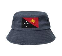 Bandiera della Papua Nuova Guinea Cappello da cowboy nero retrò e alla moda adatto per tutti i tipi di attività all'aperto, blu navy, Taglia unica
