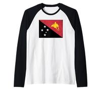 Bandiera della Papua Nuova Guinea grafica per uomini, donne e bambini Maglia con Maniche Raglan