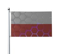 Bandiera Della Polonia Con 2 Occhielli Bandiera Da Cortile Durevole Garden Flag Decorazione Per Esterni Fattoria All'Aperto 90X150Cm