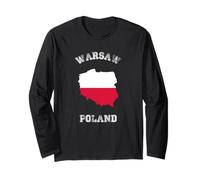 Bandiera della Polonia Distressed Warsaw Pride Maglia a Manica