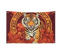 Bandiera della prosperità nell'anno della tigre con 4 occhielli, bandiere su un lato in poliestere resistente, striscioni resistenti alle intemperie per dormitori, feste, riprese, festival