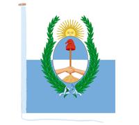 Bandiera della provincia di Mendoza con corda e levetta - fatta a mano nel Re...