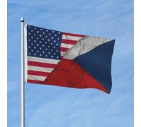 Bandiera della Repubblica Ceca americana, 3x5 piedi, in poliestere, stagionale, bifacciale, per giardino, esterno, casa, cortile, festival, decorazioni