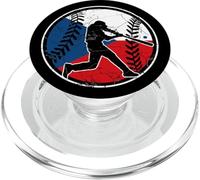 Bandiera della Repubblica Ceca Baseball Hitter Baseball Softball Bandiera della Repubblica Ceca PopSockets PopGrip per MagSafe