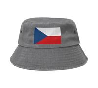 Bandiera della Repubblica Ceca Cappello da cowboy nero retrò e alla moda adatto per tutti i tipi di attività all'aperto, grigio, Taglia unica