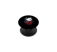 Bandiera della Repubblica Ceca con effetto strappato PopSockets PopGrip Adesivo