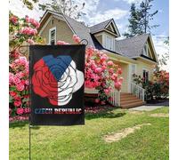 Bandiera della Repubblica Ceca con rose, bifacciale, 28x40 pollici, decorazione per esterni