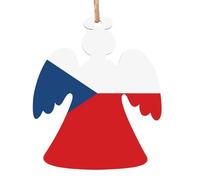 Bandiera della Repubblica Ceca in legno a forma di angelo ornamenti 4 PCS adatto per appendere su pareti, porte e finestre