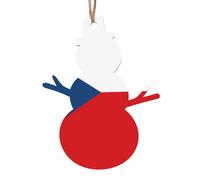 Bandiera della Repubblica Ceca in legno a forma di pupazzo di neve ornamenti 1 PC adatto per appendere su pareti, porte e finestre