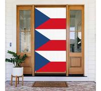 Bandiera della Repubblica Ceca Stampa Copertura Della Porta Striscione, Riutilizzabile Decorazione Vacanza Per Halloween, Natale, Feste