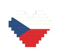 Bandiera della Repubblica Ceca Stampa Mattoni Puzzle a forma di cuore per San Valentino, compleanno, matrimonio