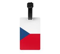 Bandiera della Repubblica Ceca Stampa PVC Etichetta Bagaglio Versatile Porta Identificativo per Passeggini e Borse Pratico Accessorio Da Viaggio Multiuso