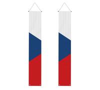 Bandiera della Repubblica Ceca Stampa Welcome Hanging Banner, Bandiere Verticali Partito Portico Segno, per Interni ed Esterni, 180 x 30,5 cm