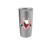 Bandiera della Repubblica Ceca Strappato Grafico Czechia Pride Roots Bicchiere termico in acciaio inox doppia parete