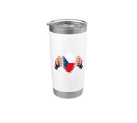 Bandiera della Repubblica Ceca Strappato Grafico Czechia Pride Roots Bicchiere termico in acciaio inox doppia parete