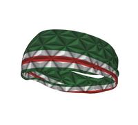 Bandiera della Repubblica Cecena di Ichkeria con effetto poligono, fasce per capelli per uomo e donna, antiscivolo, traspiranti, fascia per capelli per palestra, basket, yoga