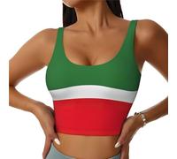 Bandiera della Repubblica Cecena Stampa Gilet Sportivo Donna Leggero e Traspirante Allenamento Fitness Moda Top, Nero , XL Short