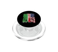 Bandiera della Repubblica Cecena USA invecchiata - metà americana PopSockets PopGrip per MagSafe