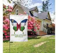 Bandiera della Repubblica Centrafricana a forma di farfalla, bandiera da giardino bifacciale, 28x40 pollici, decorazione per esterni