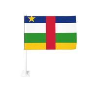 Bandiera della Repubblica Centrafricana per auto con clip per finestra esterna 30 x 45 cm decorazione per auto su entrambi i lati