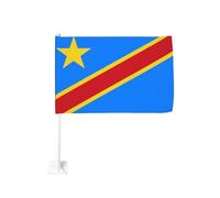 Bandiera della Repubblica del Congo per auto con clip per finestra esterna 30 x 45 cm decorazione per auto su entrambi i lati